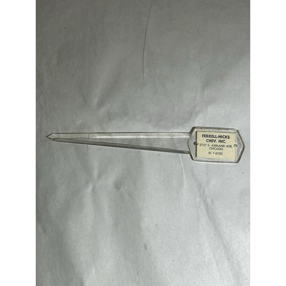 Vintage 1968 Letter Opener Ferrell-Hicks Chev Inc Chicago Great Advertising